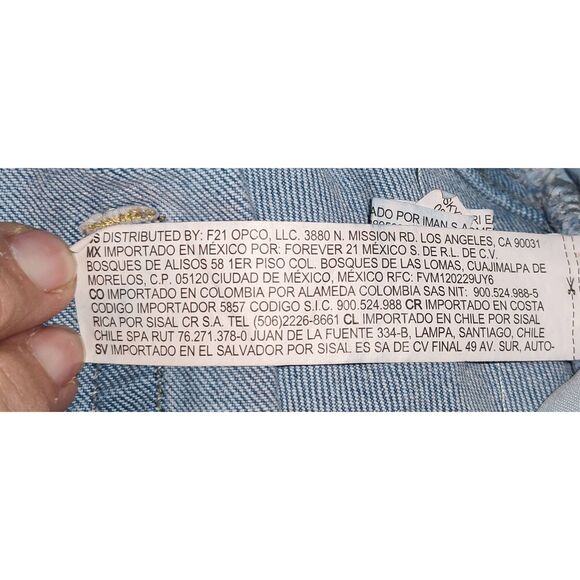 Forever 21 High rise Button Fly Cut off denim jean shorts Size 18 distressed - Picture 8 of 13